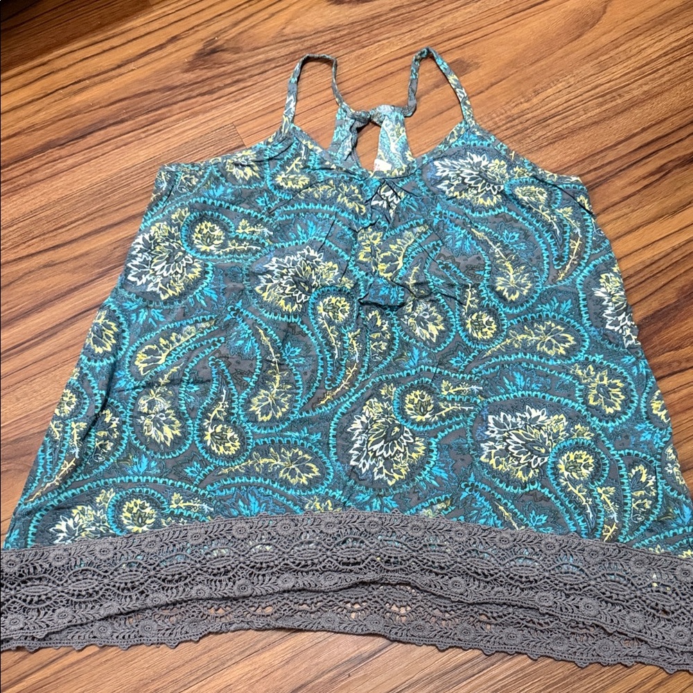 Mossimo Supply Co. Blue and Gray Paisley Camisole